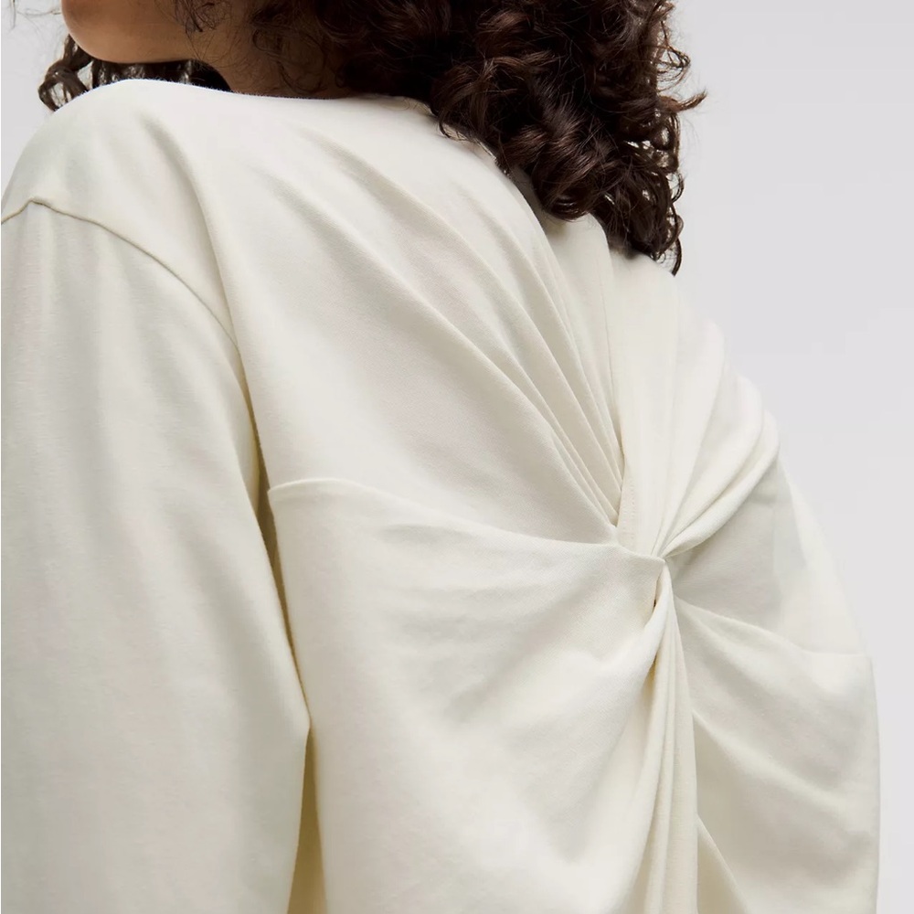 lululemon athletica Long Sleeve Twist-Back Top in Cream